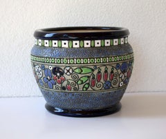 Jardinière en céramique émaillée Art Déco du début du 20e siècle
