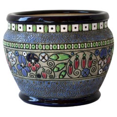 Antique Early 20th Century Art Deco Glazed Ceramic Planter