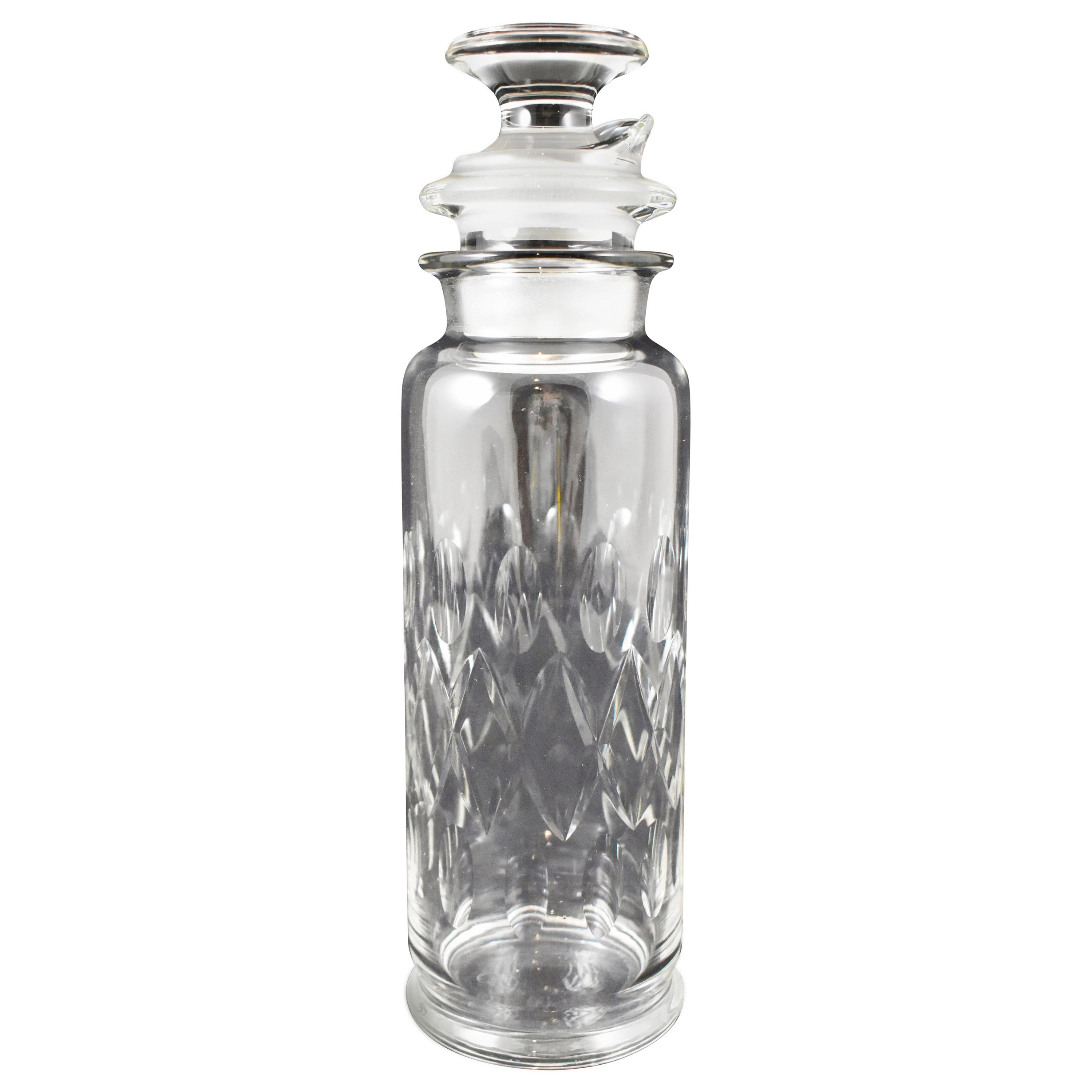 Art Deco Heisey Cut Glass 3-Piece Cocktail Shaker, Circa 1920-1930