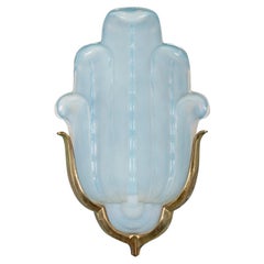 Scontrino da parete in vetro opalescente dei primi del '900 Art Deco