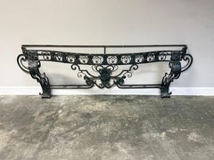 Early 20th Century Art Deco Ornate Wrought Iron Console Table