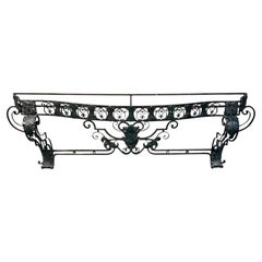 Early 20th Century Art Deco Ornate Wrought Iron Console Table