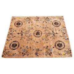 Tapis Pékin Art Déco du début du 20ème siècle 8x9,8 Excellent état Poil complet