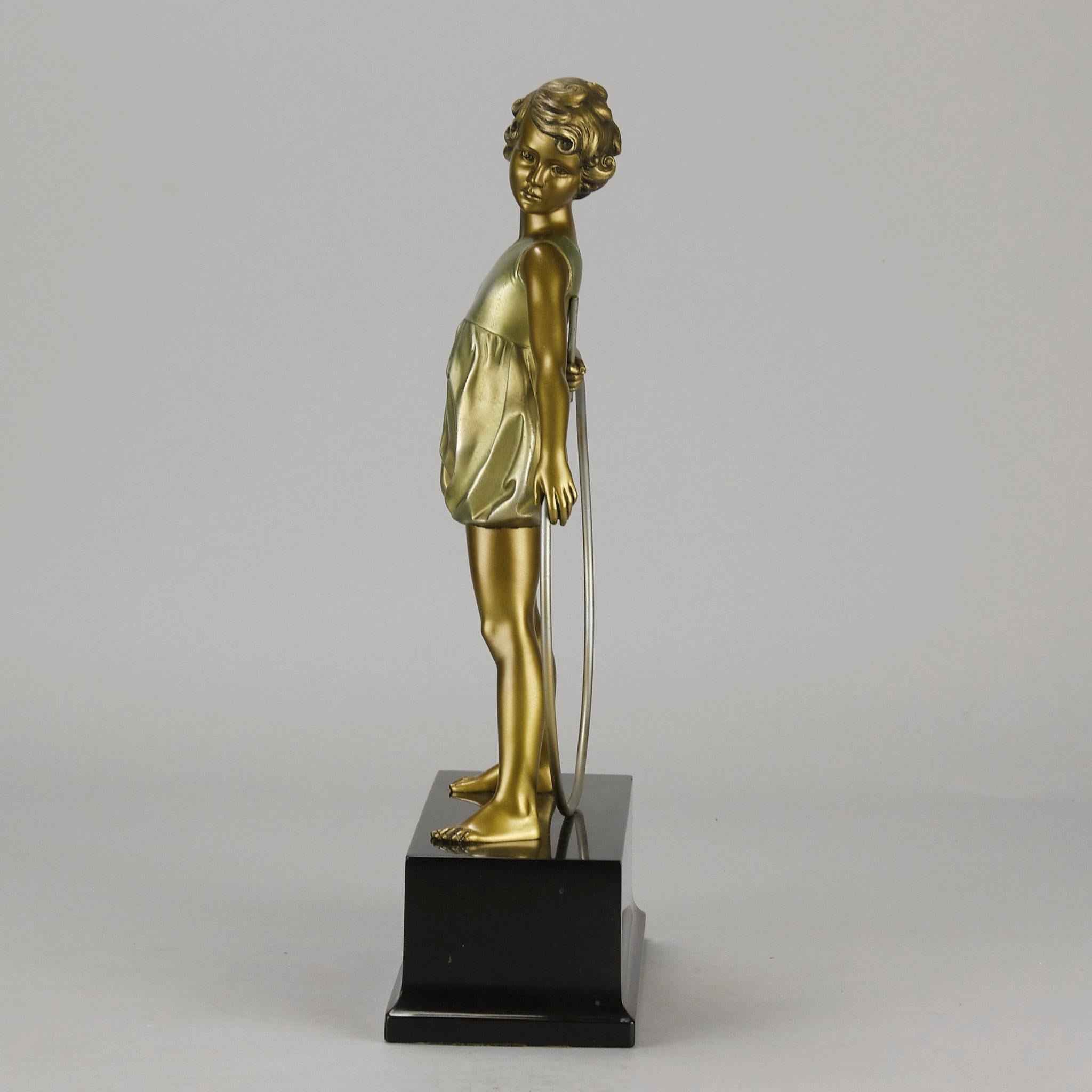 Art-déco-Skulptur „Hoop Girl“ von Ferdinand Preiss aus dem frühen 20. Jahrhundert im Angebot 2