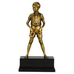 Early 20th Century Art Deco Sculpture "Sonny Boy" by Ferdinand Preiss