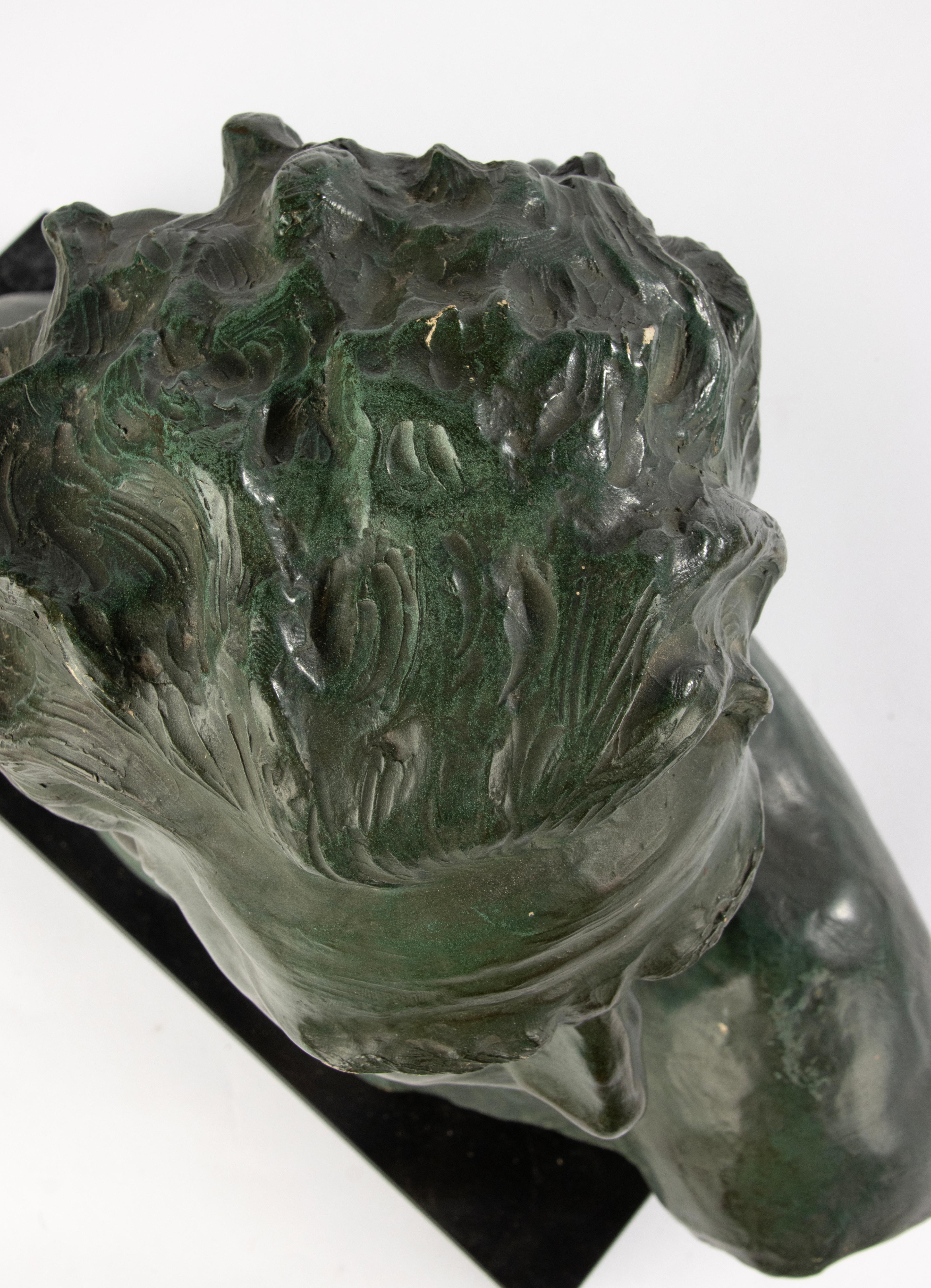 Early 20th Century Art Deco Terracotta Bust of Man - Johannes Dommisse For Sale 9