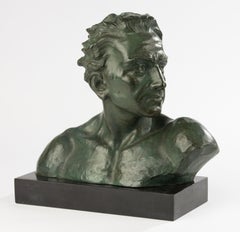 Busto de hombre en terracota Art Decó de principios del siglo XX - Johannes Dommisse