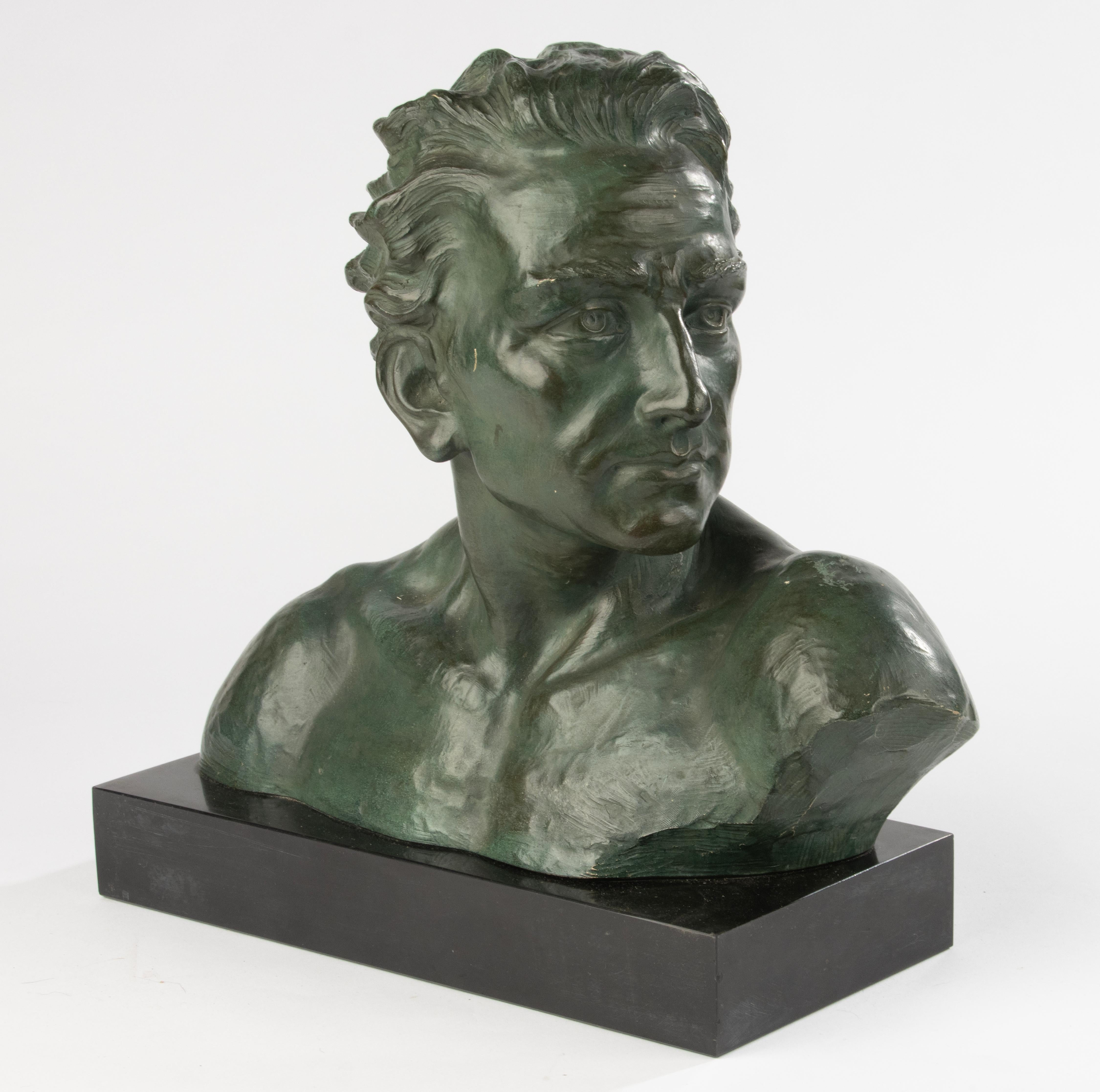 Early 20th Century Art Deco Terracotta Bust of Man - Johannes Dommisse For Sale 1
