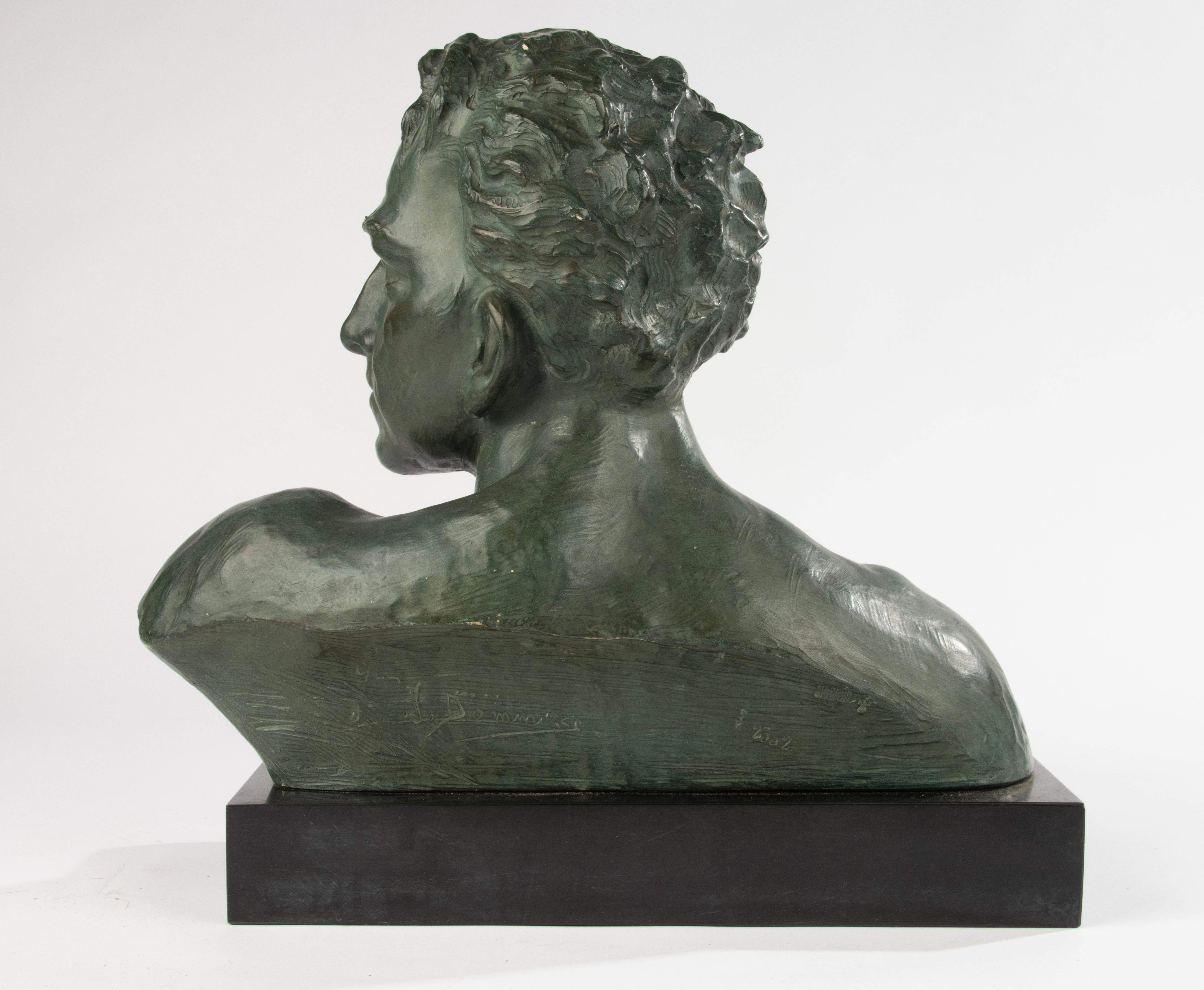 Early 20th Century Art Deco Terracotta Bust of Man - Johannes Dommisse For Sale 3
