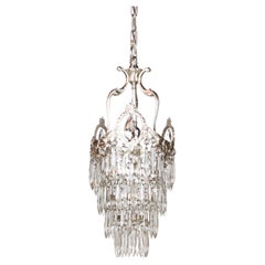 Early 20th Century Art Deco Tiered Silver and Crystal Pendant