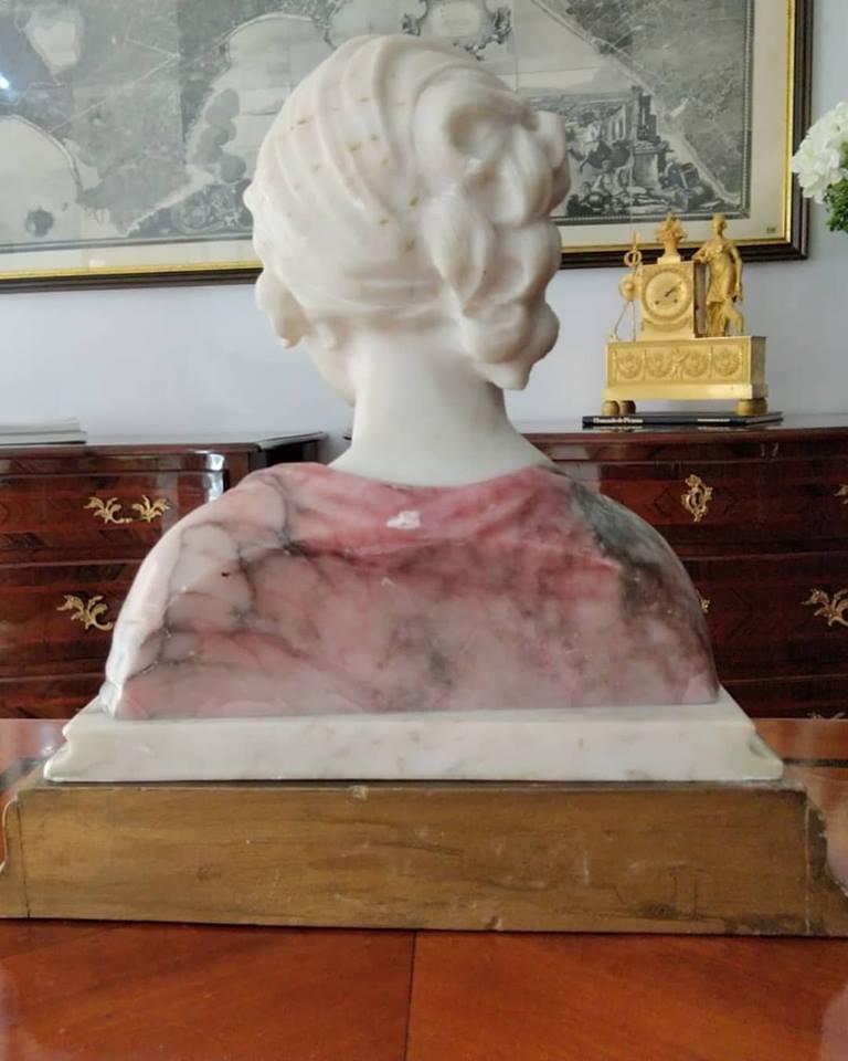 Italian Early 20th Century Art Nouveau Marble Giuseppe Bessi (1857-1922) Bust LAST PRICE For Sale