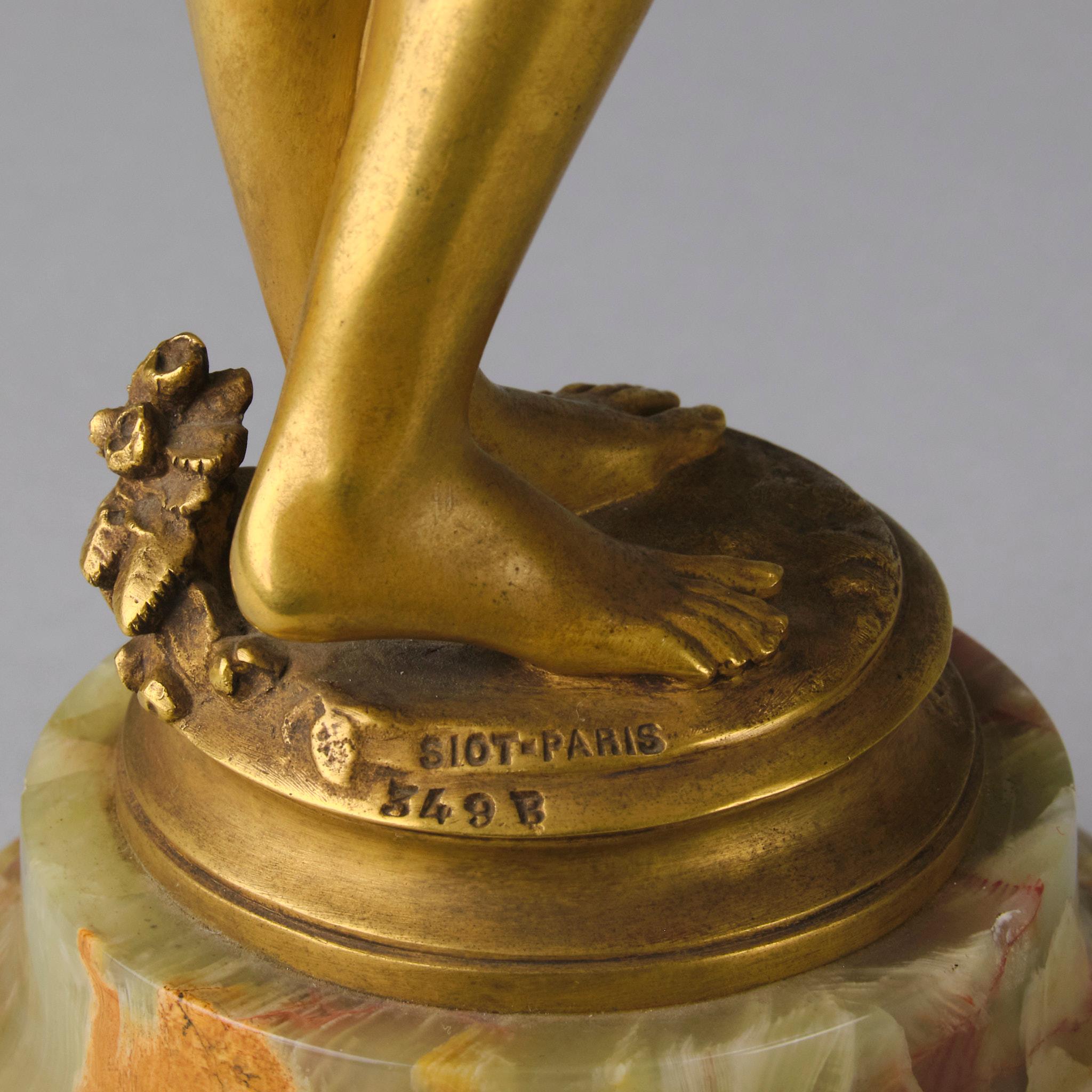 Bronzo Art Nouveau dei primi del Novecento intitolato 