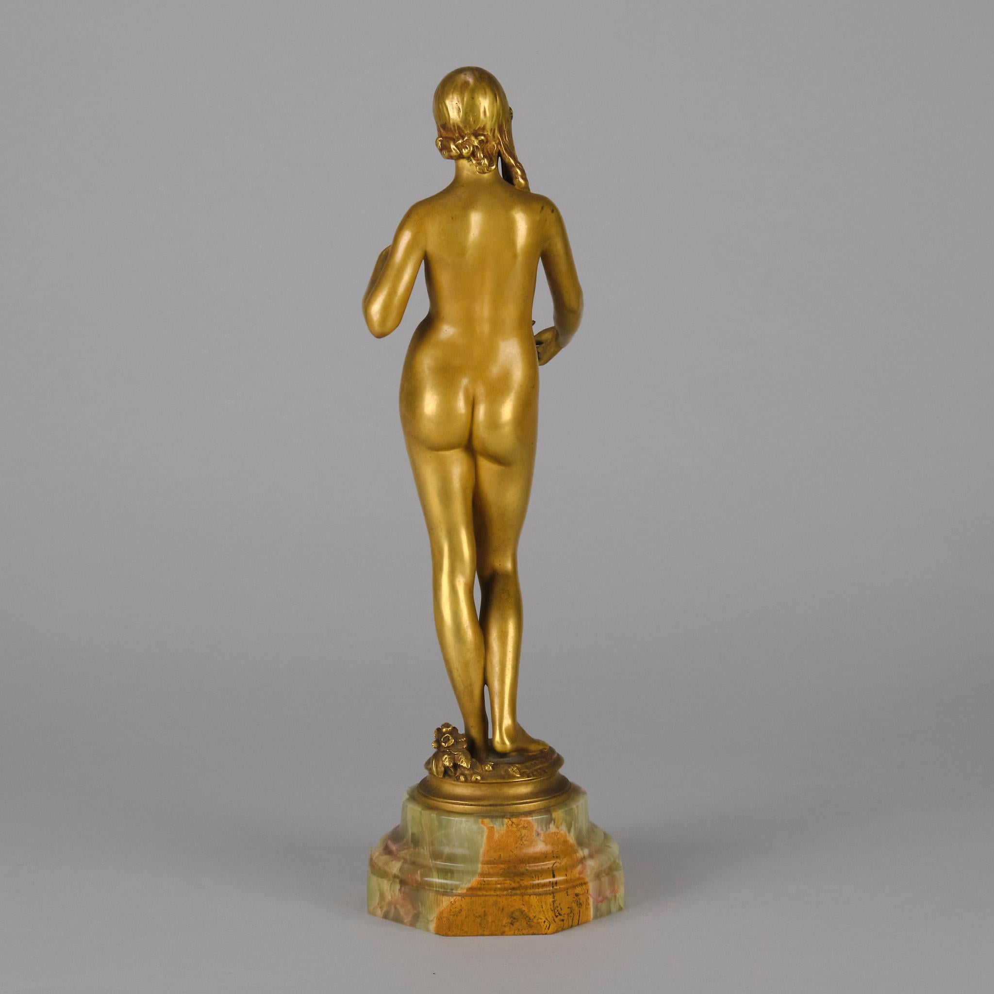 Début du 20ème siècle Bronze Art nouveau du début du XXe siècle intitulé « La Jeuneuse » par Antonin Carls en vente