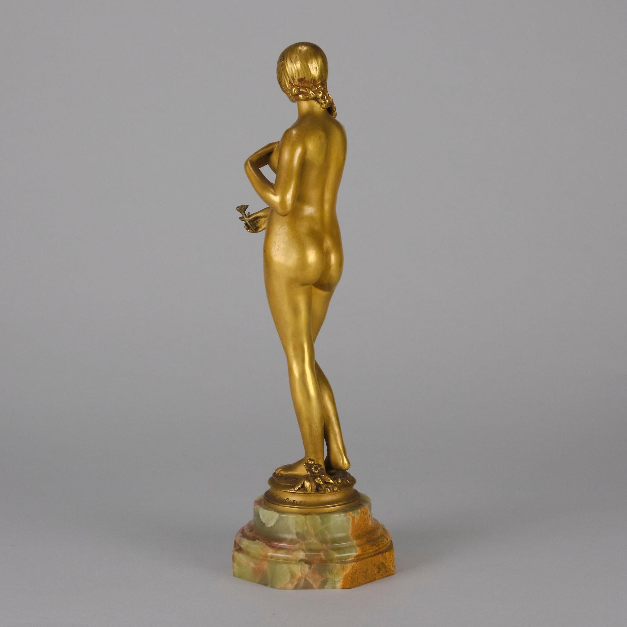 Bronze Art nouveau du début du XXe siècle intitulé « La Jeuneuse » par Antonin Carls en vente 1