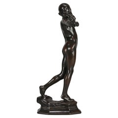 Bronze Art Nouveau du début du 20e siècle intitulé "Sling Boy" par William Reid-Dick