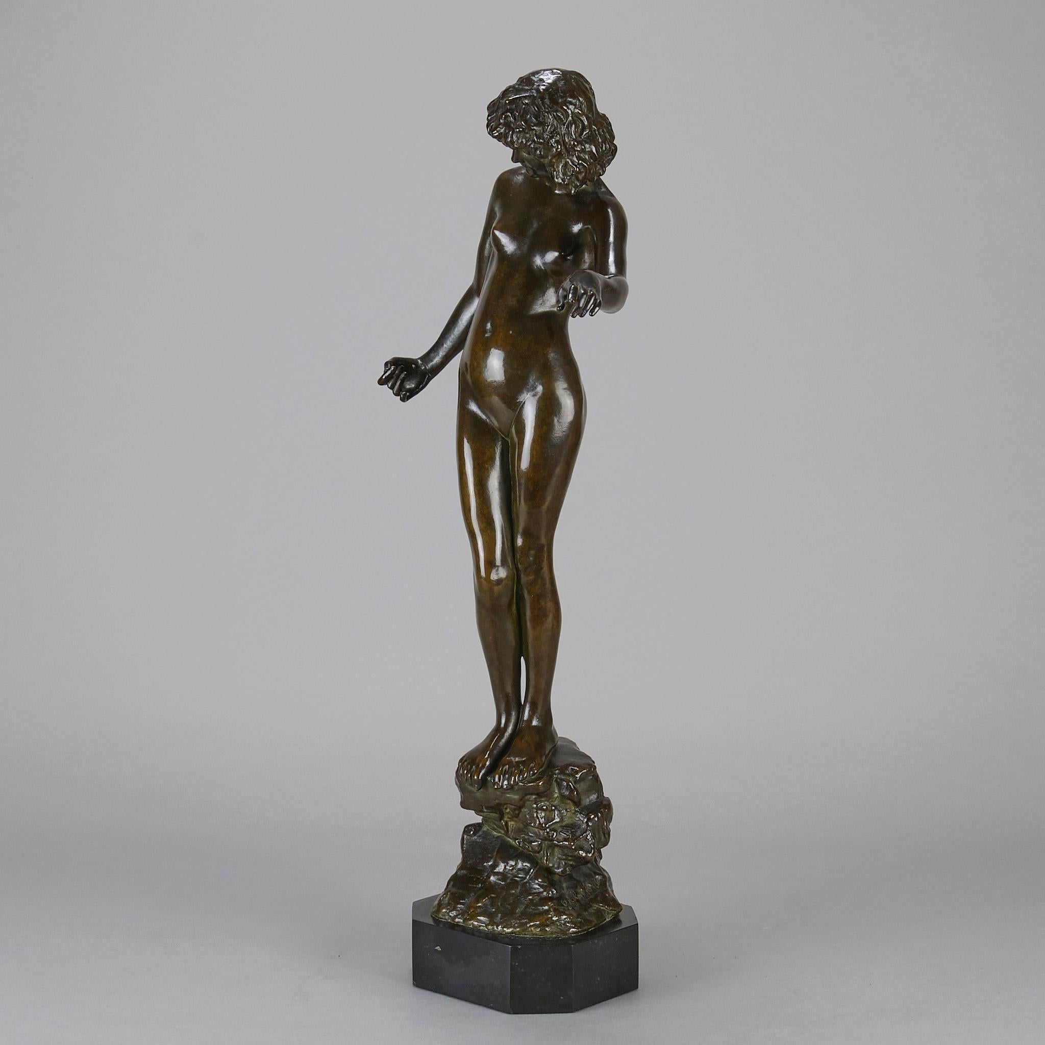 Jugendstil-Bronzeskulptur mit dem Titel „Folly“ von Onslow Ford aus dem frühen 20. Jahrhundert im Angebot 4