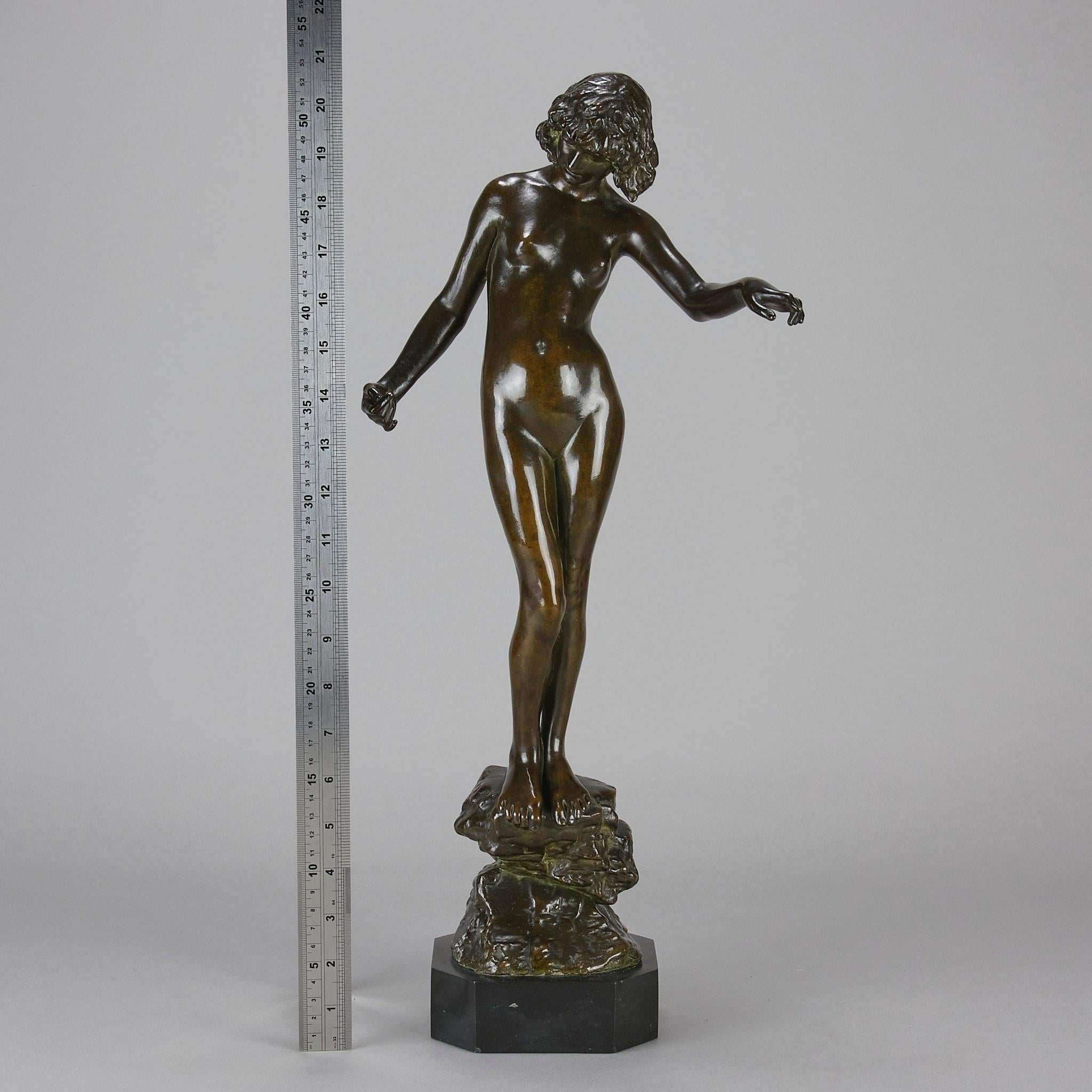 Jugendstil-Bronzeskulptur mit dem Titel „Folly“ von Onslow Ford aus dem frühen 20. Jahrhundert im Angebot 5