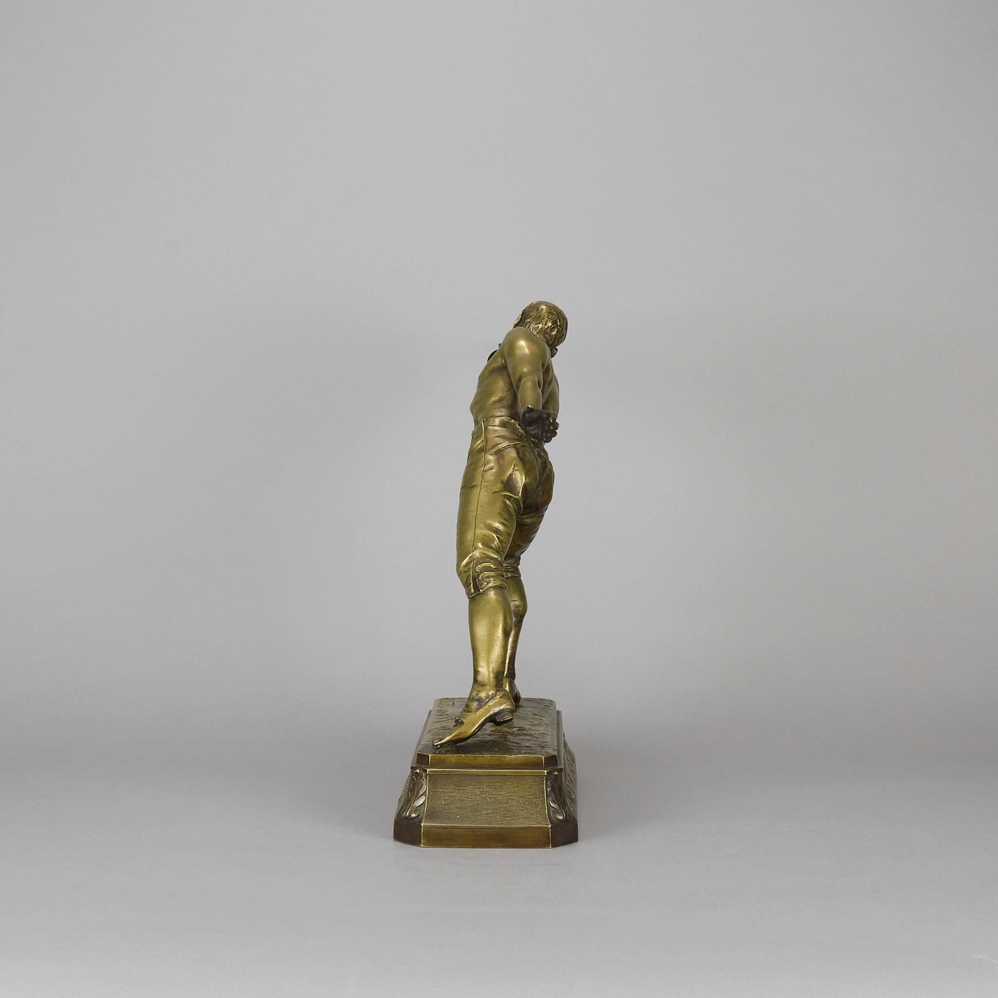 Sculpture en bronze Art Nouveau du début du 20e siècle 
