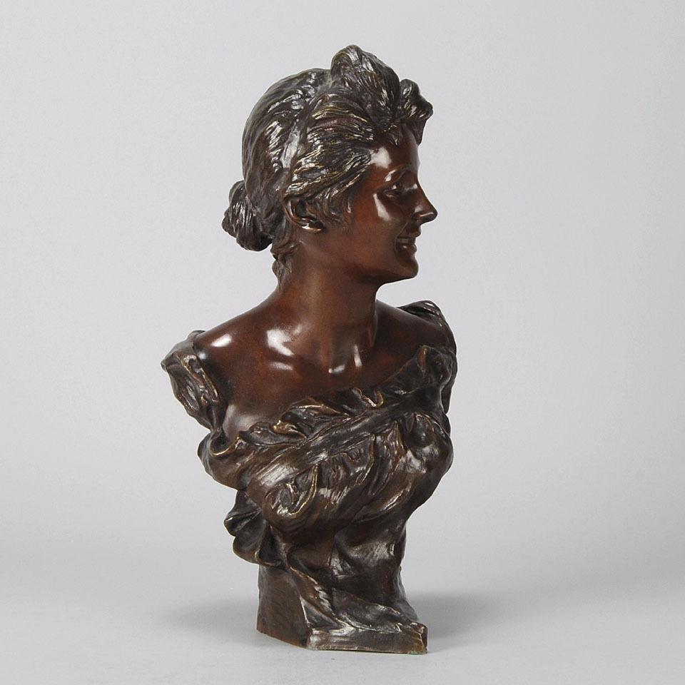 Early 20th Century Art Nouveau Bust entitled “Brigitte” by Van Der Straeten For Sale 4