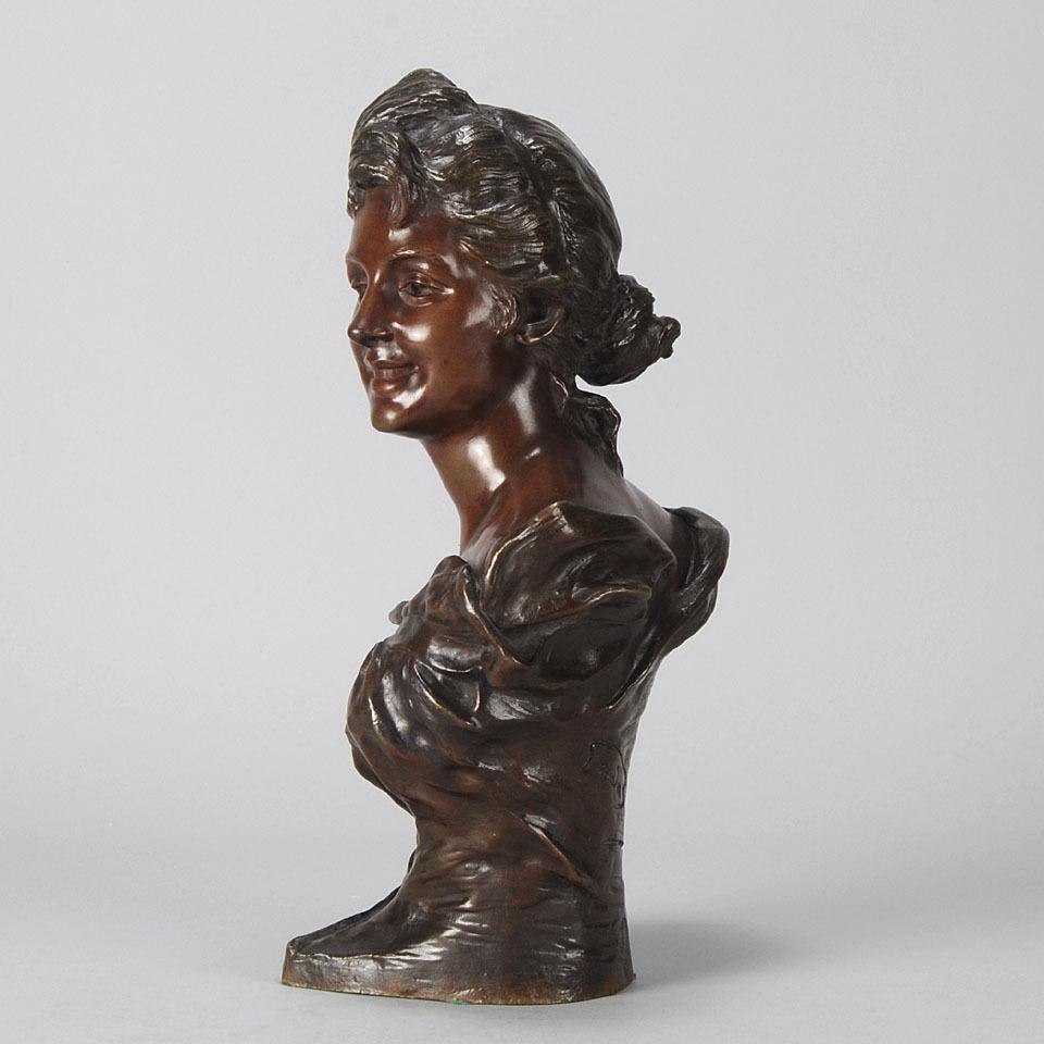 Early 20th Century Art Nouveau Bust entitled “Brigitte” by Van Der Straeten In Excellent Condition For Sale In London, GB