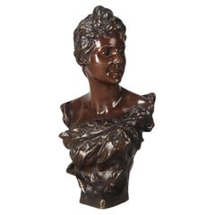 Early 20th Century Art Nouveau Bust entitled “Brigitte” by Van Der Straeten