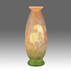 Early 20th Century Art Nouveau "Cameo Floral Vase" by Daum Frères