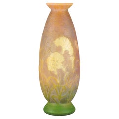 Early 20th Century Art Nouveau "Cameo Floral Vase" by Daum Frères