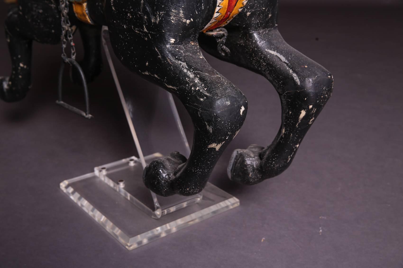 Early 20th Century Art Nouveau Carousel Swinging Horse In Fair Condition For Sale In Berlin, DE