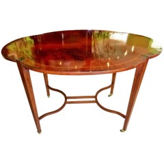 Early 20th Century Art Nouveau Coffee Table or Console Table Mahogany Veneer