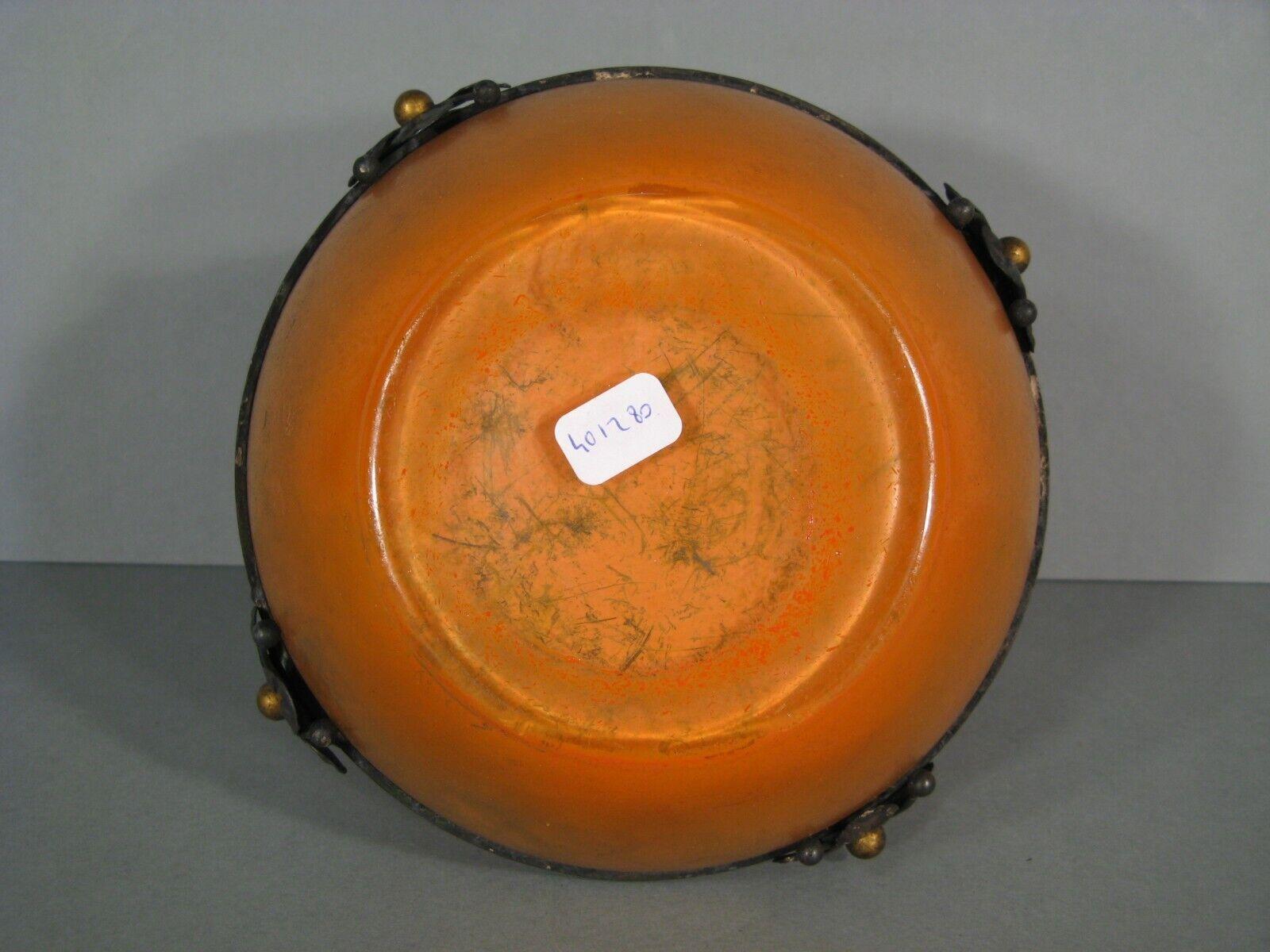Early 20th Century Art Nouveau Colored Glass Vase with Wrought Iron - 1Y180 6