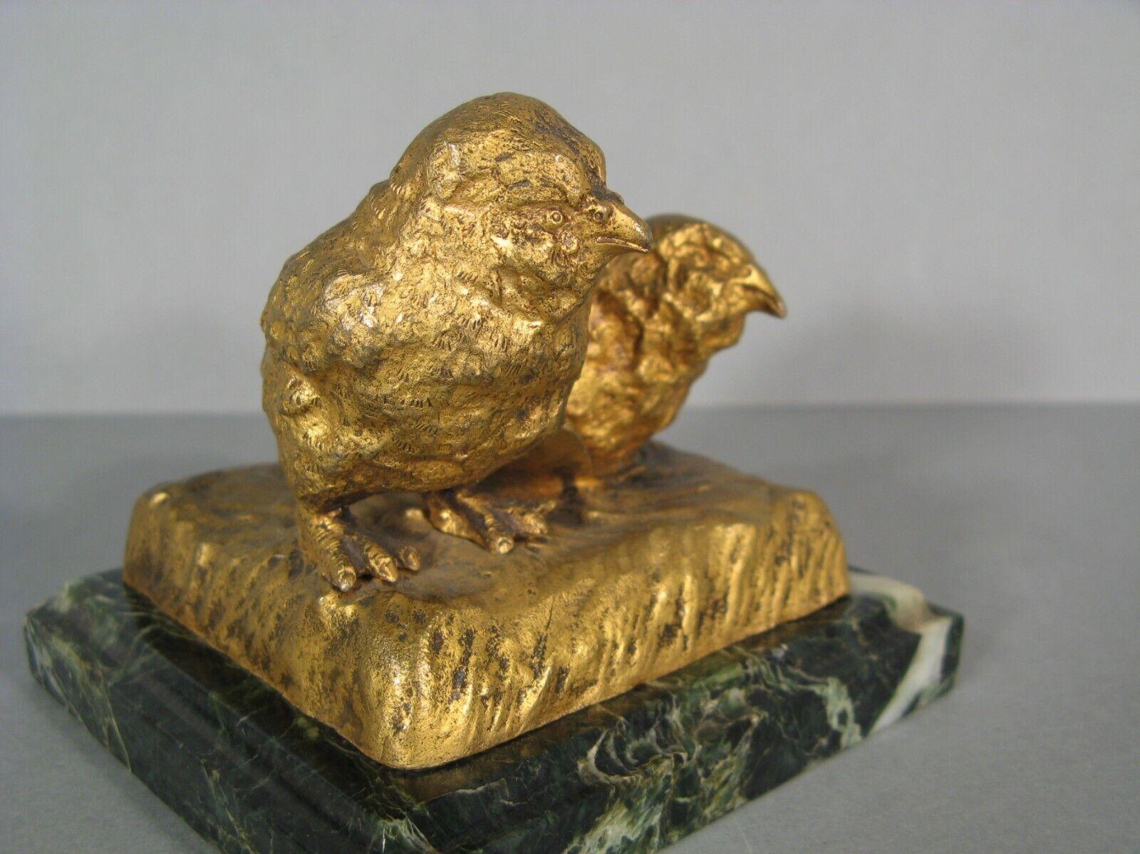 Chick Emerging from Egg Bronze Sculpture by Xavier Raphanel, 20th c. - 1Y181 4