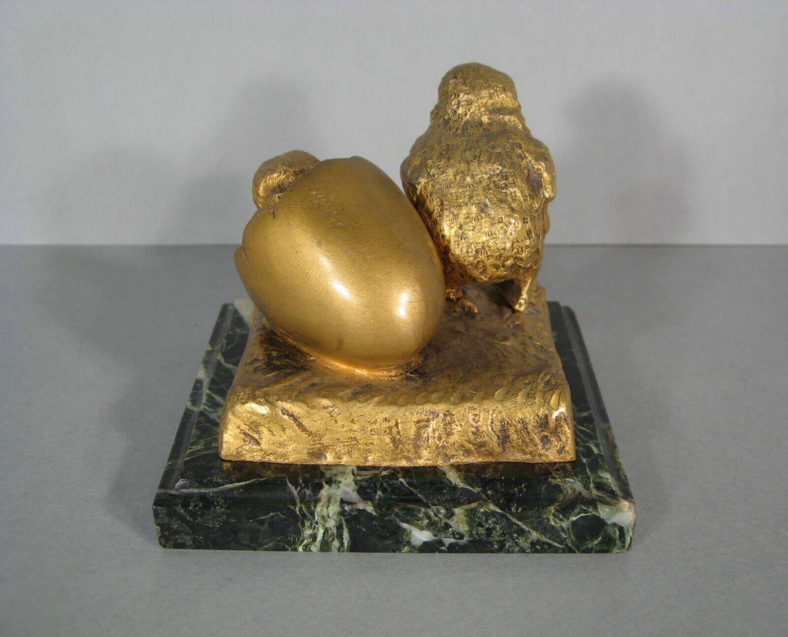 Chick Emerging from Egg Bronze Sculpture by Xavier Raphanel, 20th c. - 1Y181 1