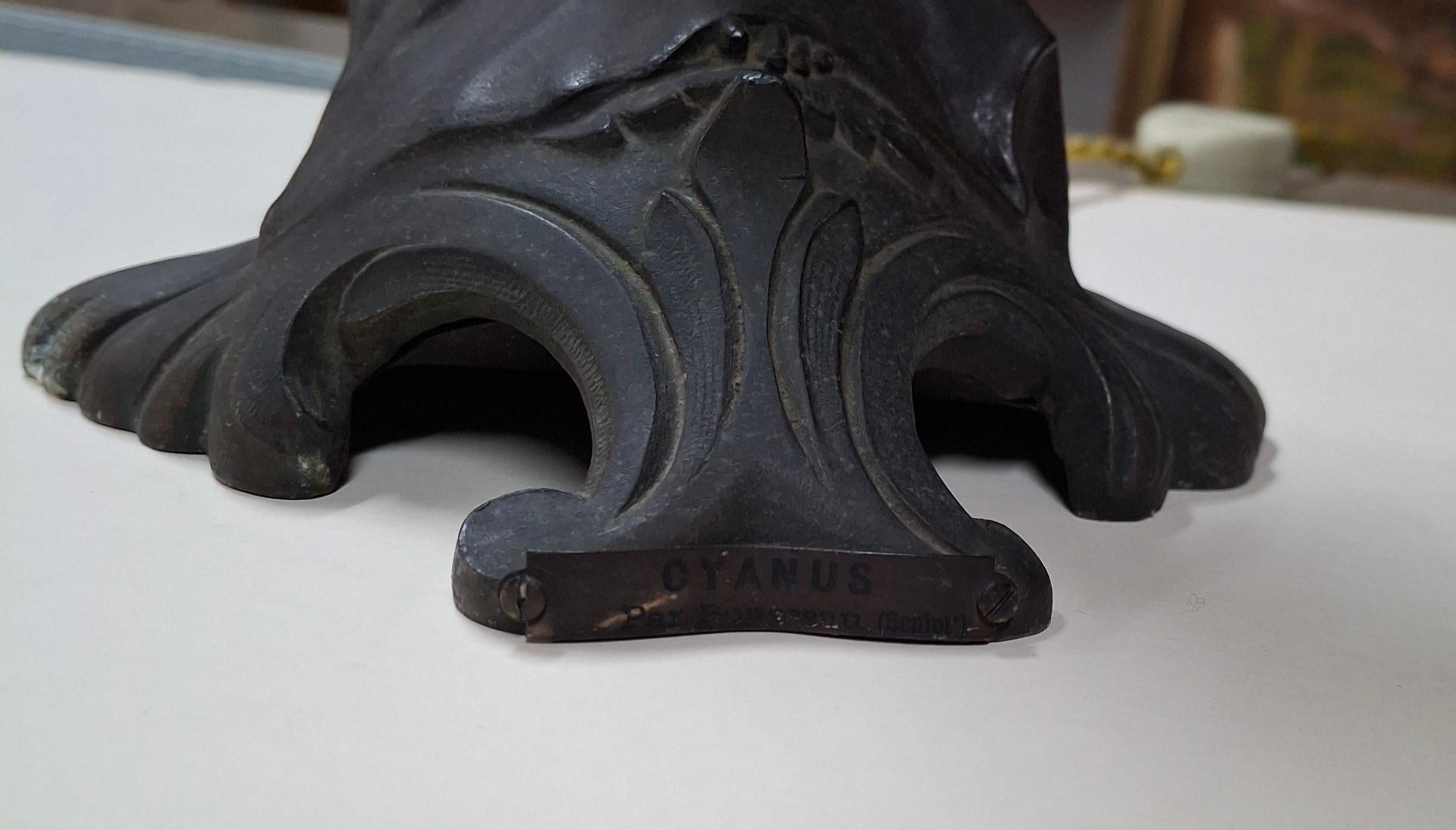 Early 20th Century Art Nouveau Table Lamp by Rosseau For Sale 6