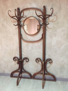 Early 20th Century Art Nouveau Curved Wood Coat Hanger after Michel Thonet