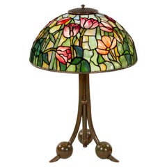 Used Early 20th Century Art Nouveau "Dispersed Tulip" Table Lamp by, Tiffany Studios