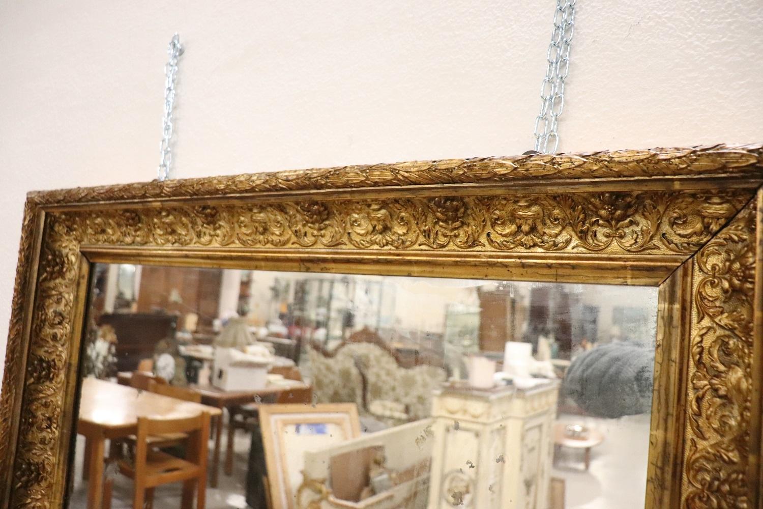 Early 20th Century Art Nouveau Gilded Wood Wall Mirror For Sale 6