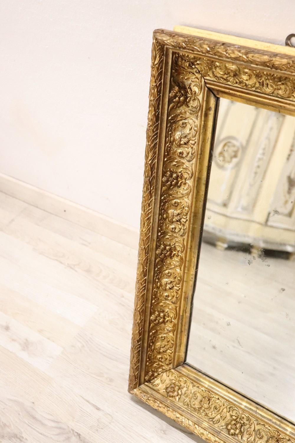 Gilt Early 20th Century Art Nouveau Gilded Wood Wall Mirror For Sale