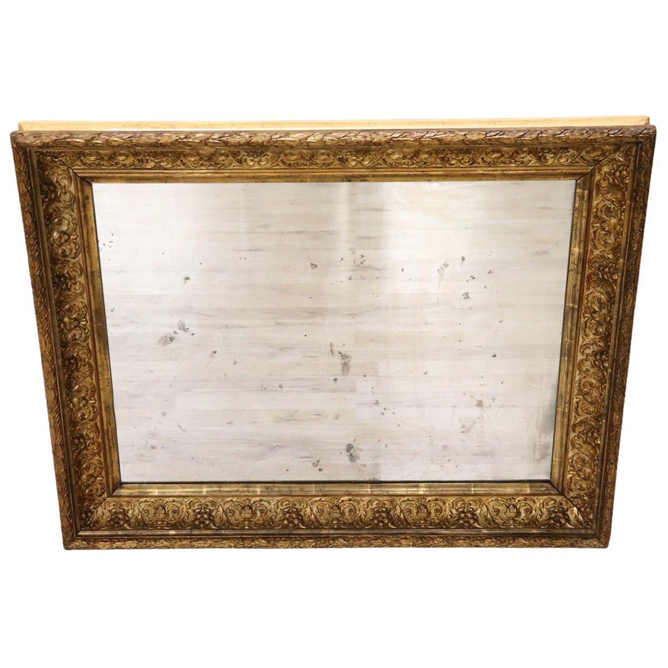 Early 20th Century Art Nouveau Gilded Wood Wall Mirror