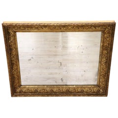 Specchio da parete in legno dorato dell'inizio del XX secolo Art Nouveau