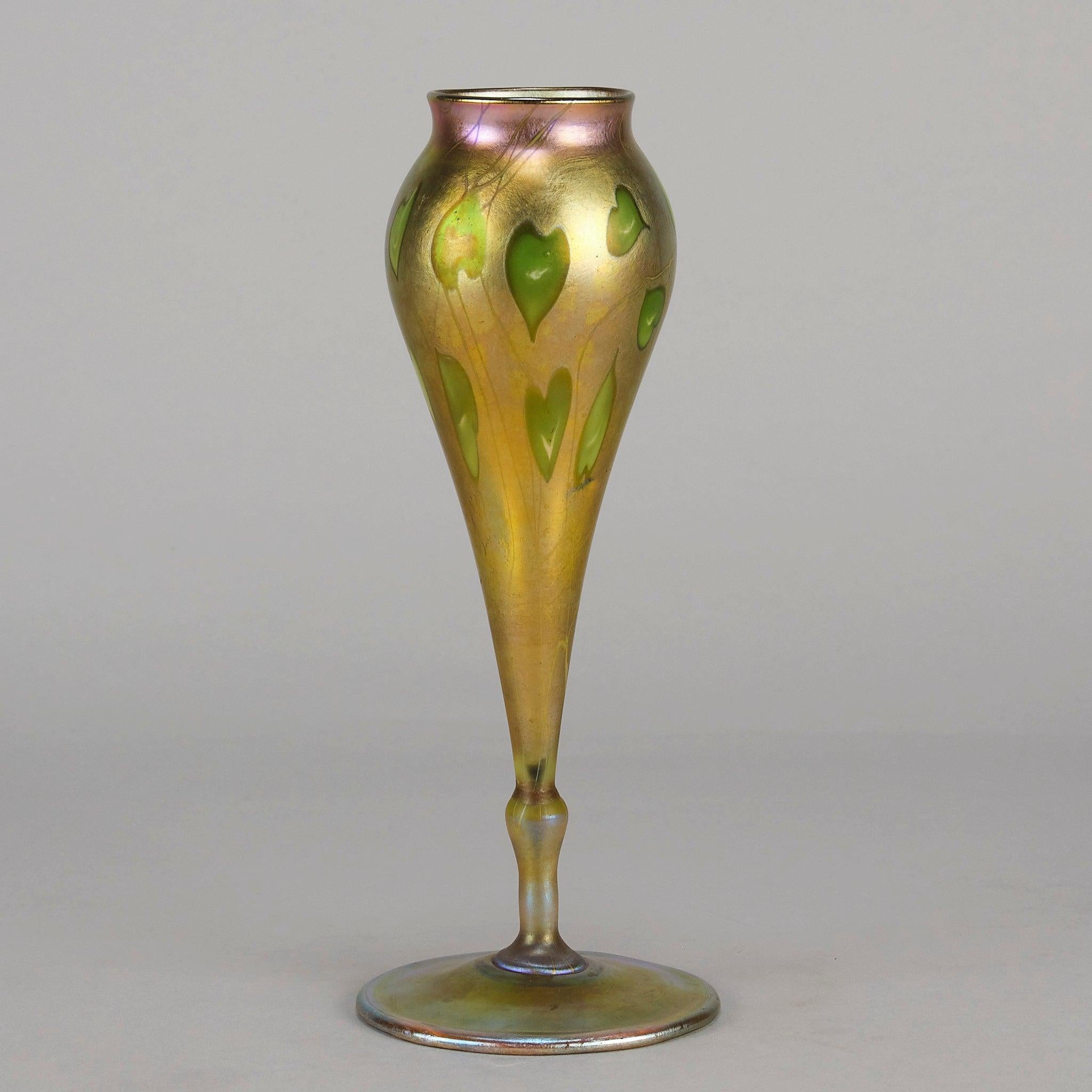 Americano Vaso in vetro Art Nouveau dei primi del Novecento 
