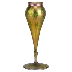 Antique Early 20th Century Art Nouveau Glass "Hearts and Vines Vase" by Louis Tiffany
