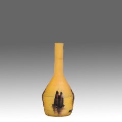 Early 20th Century Art Nouveau Glass "Miniature Boating Vase" by Daum Frères