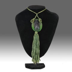 Early 20th Century Art Nouveau Glass "Moth Pendant" by Gabriel Argy Rousseau
