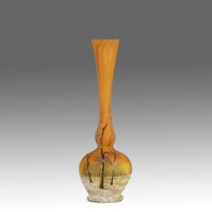 Early 20th Century Art Nouveau Glass "Winter Solifleur Vase" by Daum Frères