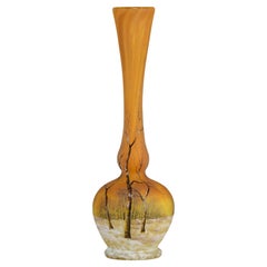 Early 20th Century Art Nouveau Glass "Winter Solifleur Vase" by Daum Frères
