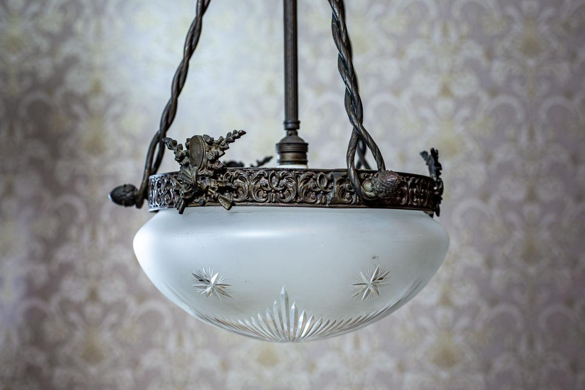 French Early 20th Century Art Nouveau Hanging Lamp