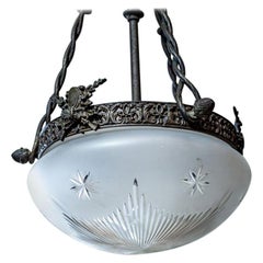 Early 20th Century Art Nouveau Hanging Lamp Early 20th Century Art Nouveau Hanging Lamp