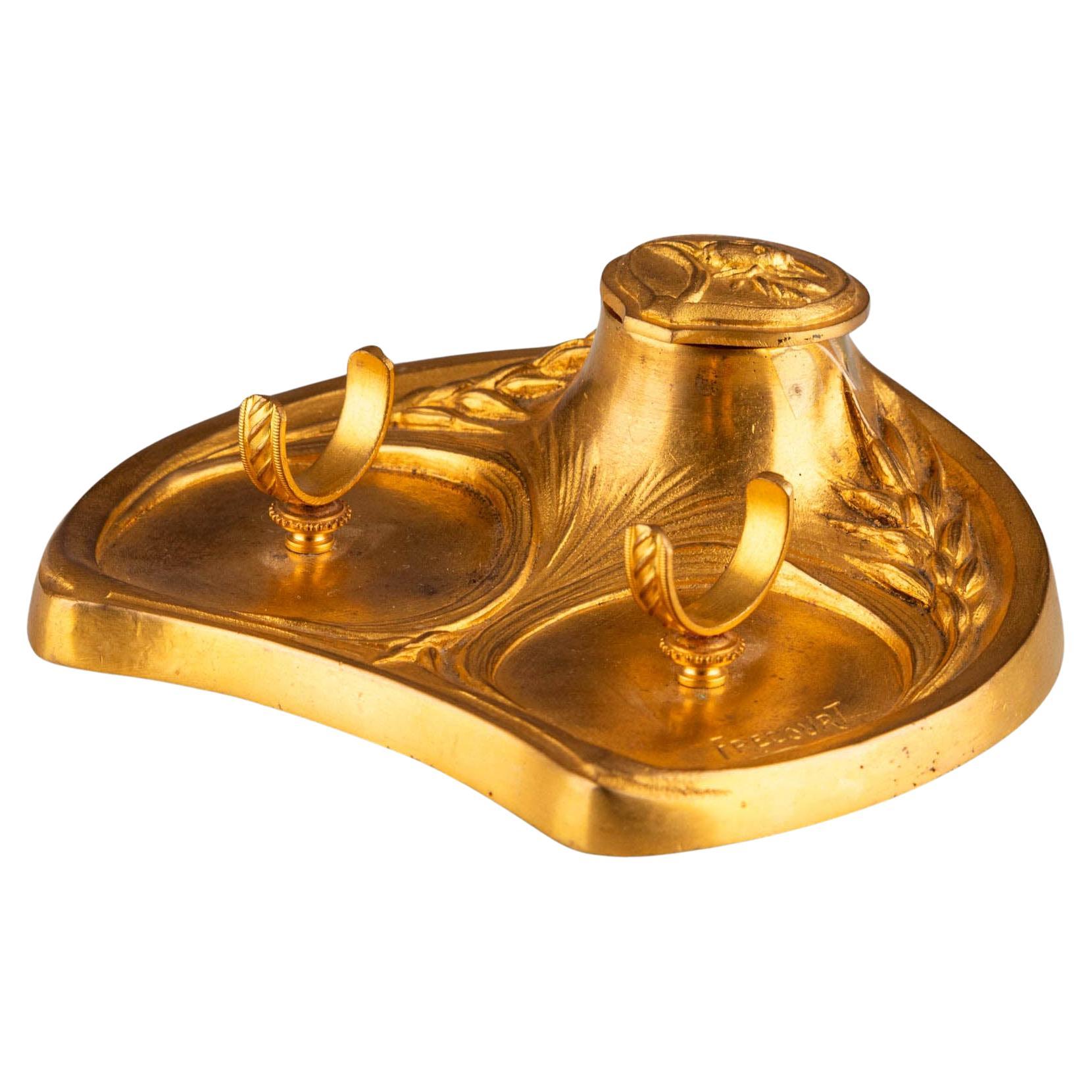 Tintero Art Nouveau de principios del siglo XX