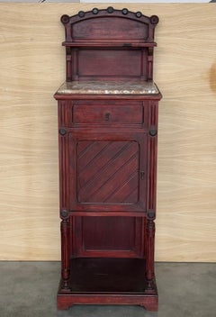 Early 20th Century Art Nouveau Italian Nightstands in Solid Walnut with crest
