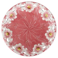 Cargador reticulado de flor de margaritas rosas de Art Nouveau de principios del siglo XX